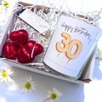 Personalised 30th Birthday Candle Gift Set – Gold Balloon | Friend, Daughter