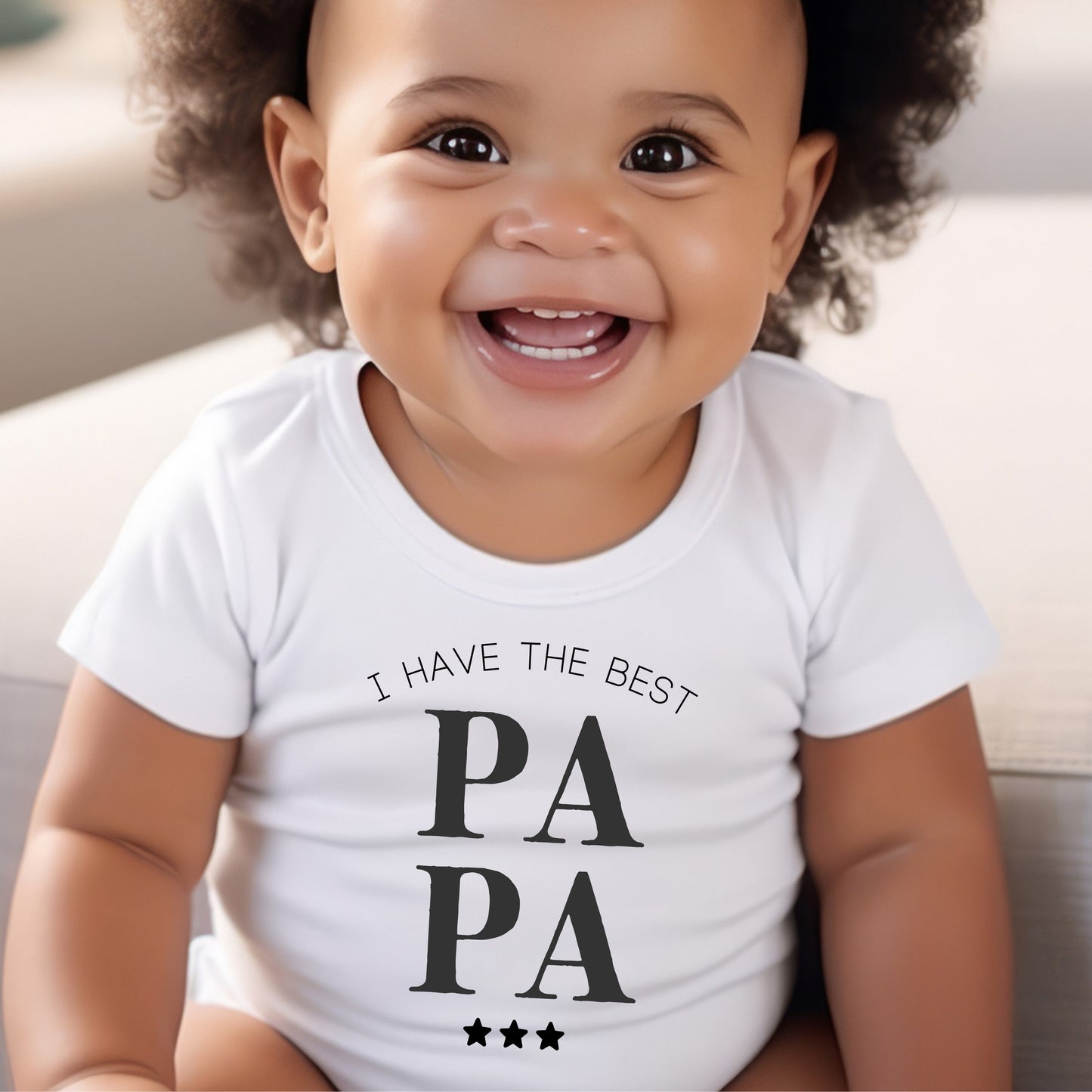 Personalised Black and White I Have The Best Baby Vest