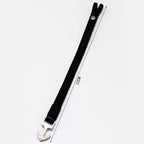 Men's Black Leather Silver Hook Bracelet