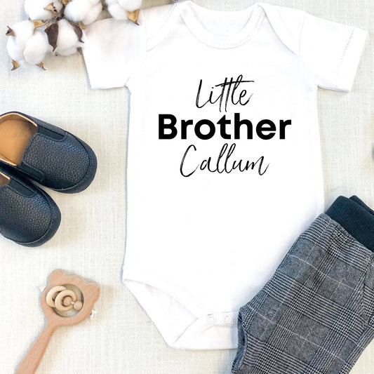 Personalised Little Brother Baby Vest