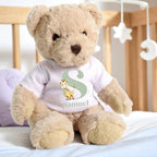 Personalised Luxury Teddy Bear with Little Giraffe T-Shirt