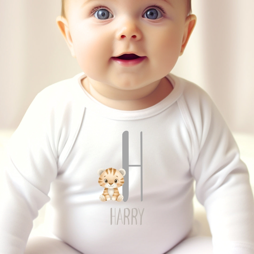 Personalised Little Tiger Name Baby Outfit – Bib, Vest, Baby Grow