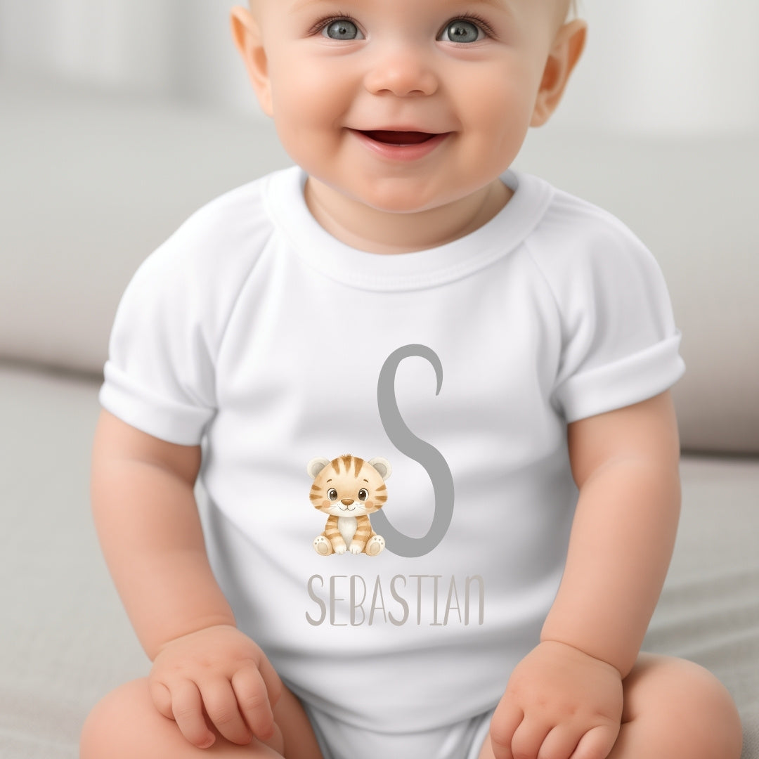 Personalised Little Tiger Name Baby Outfit – Bib, Vest, Baby Grow