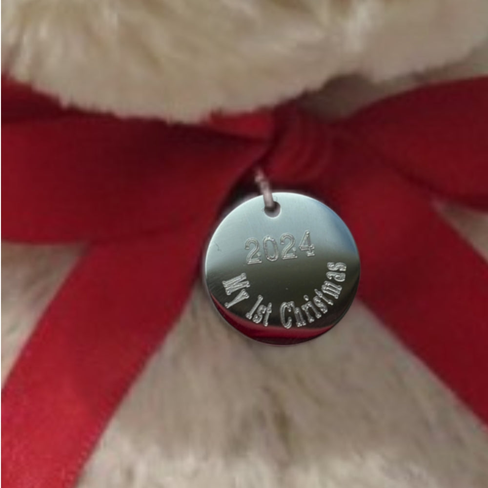 My 1st Christmas Teddy Bear & Engraved Charm