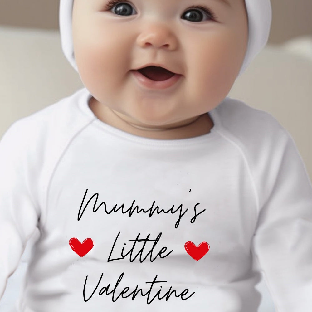 Mummy's Little Valentine Baby Outfit: Bib, Vest, Baby Grow