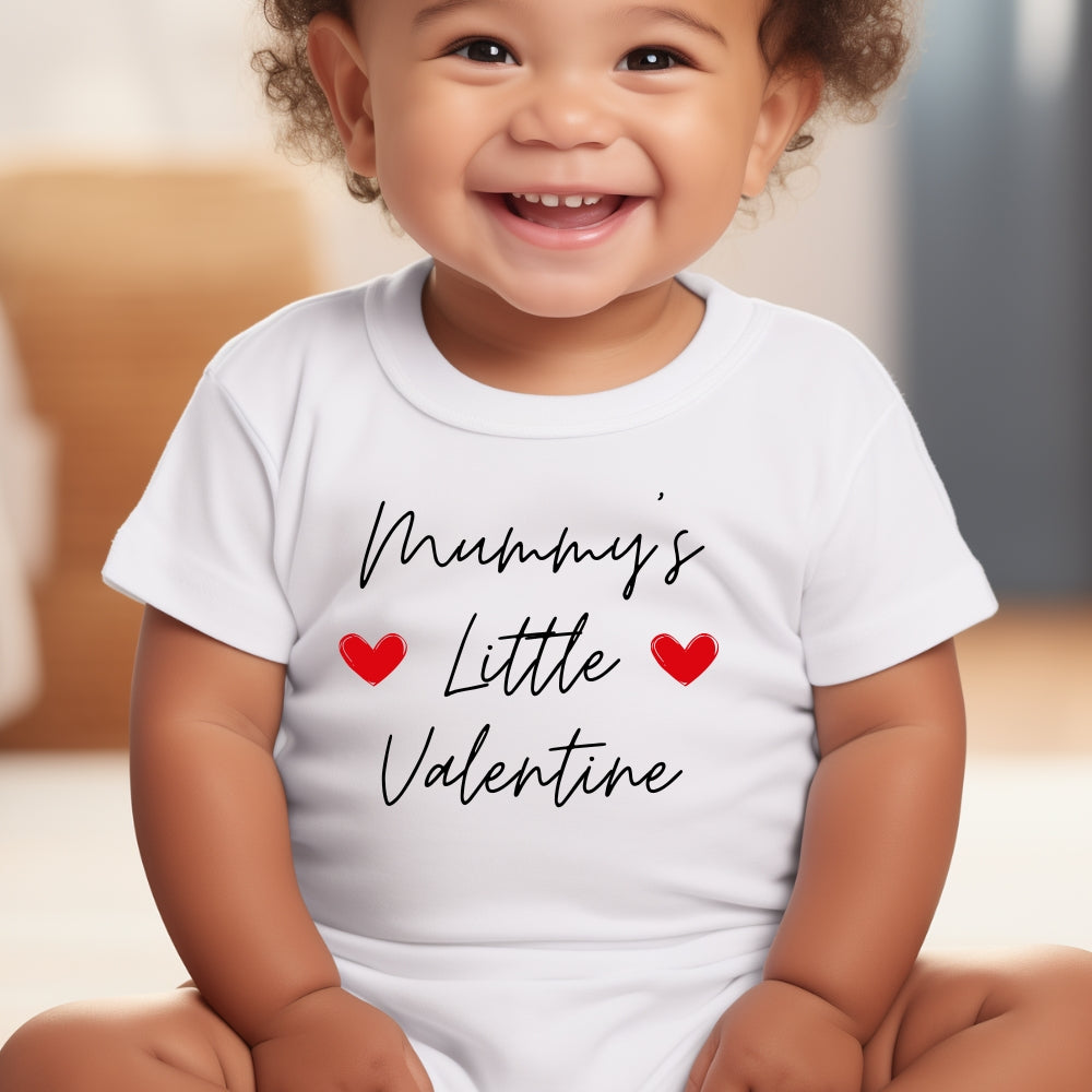 Mummy's Little Valentine Baby Outfit: Bib, Vest, Baby Grow