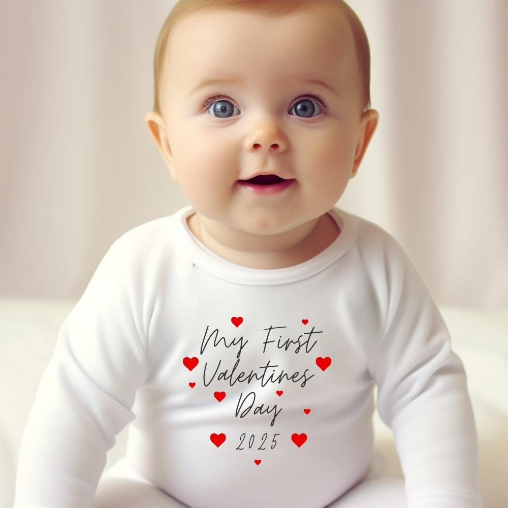 My First Valentines 2025 Baby Outfit: Bib, Vest, Baby Grow