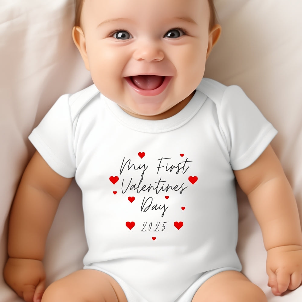 My First Valentines 2025 Baby Outfit: Bib, Vest, Baby Grow