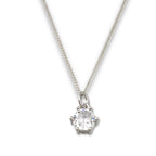 50th Birthday Cubic Zirconia Silver Necklace, Gold Balloons Gift Card