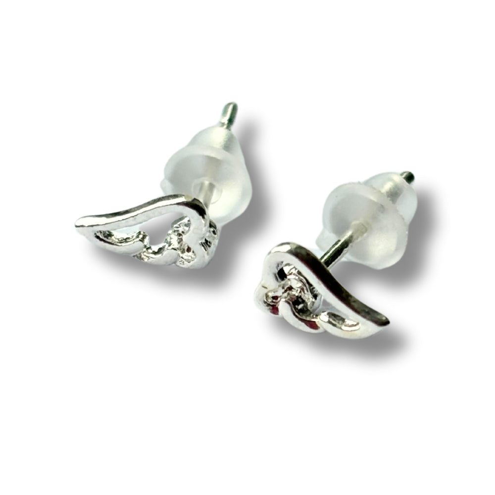 Little Angel Wing Silver Stud Earrings