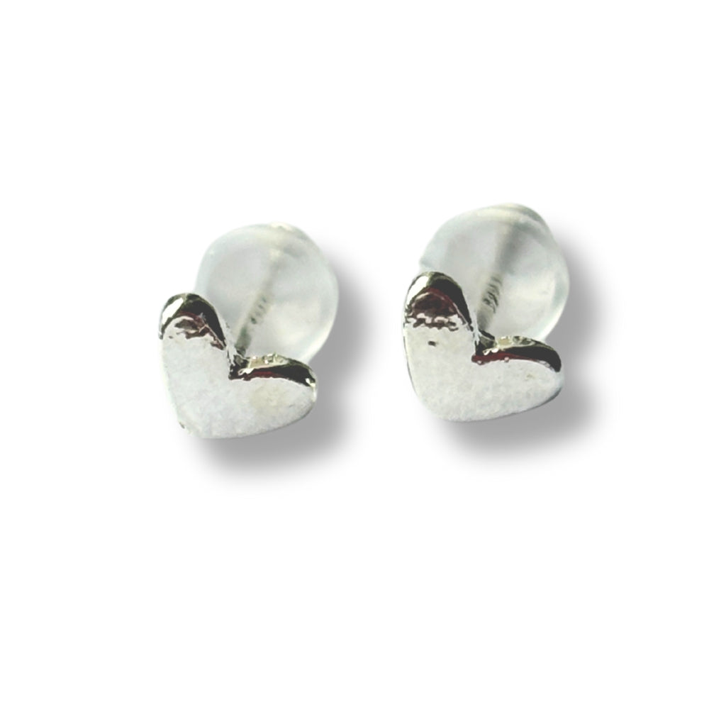 Little Heart Silver Stud Earrings