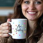 Personalised Colourful Hearts Mug Gift | Mum Gran Teacher Friend