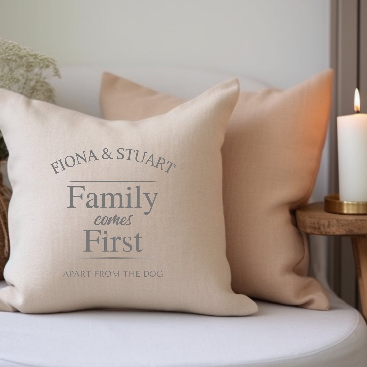 Personalised Family Comes First Cushion