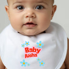 Personalised Blue Daisy Name Baby Outfit – Bib, Vest, Baby Grow