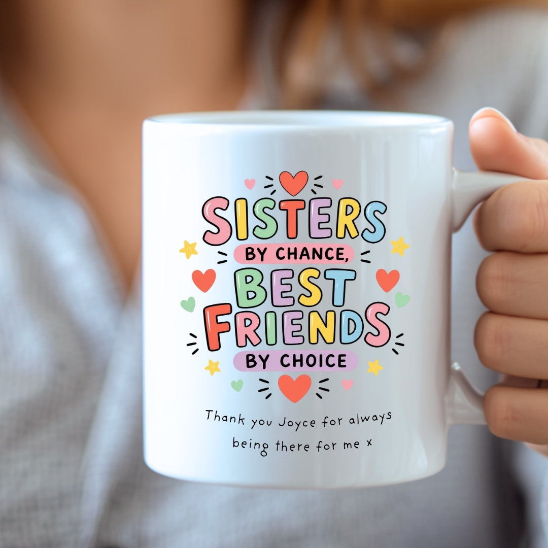Personalised Sister & Best Friends Mug, Candle & Socks Gift Hamper | Sister Best Friend Gift