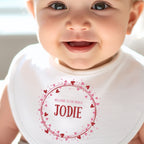 Personalised Pink & Red Hearts Babygrow | Name Vest or Bib UK