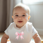 Personalised Pink Bow Christening Day Babygrow | Name Vest or Bib UK
