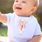 Personalised Pink Christening Day Babygrow | Name Vest or Bib UK
