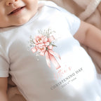 Personalised Pink Christening Day Babygrow | Name Vest or Bib UK