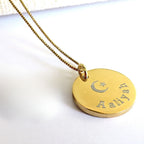 Personalised Eid Engraved Gold Necklace
