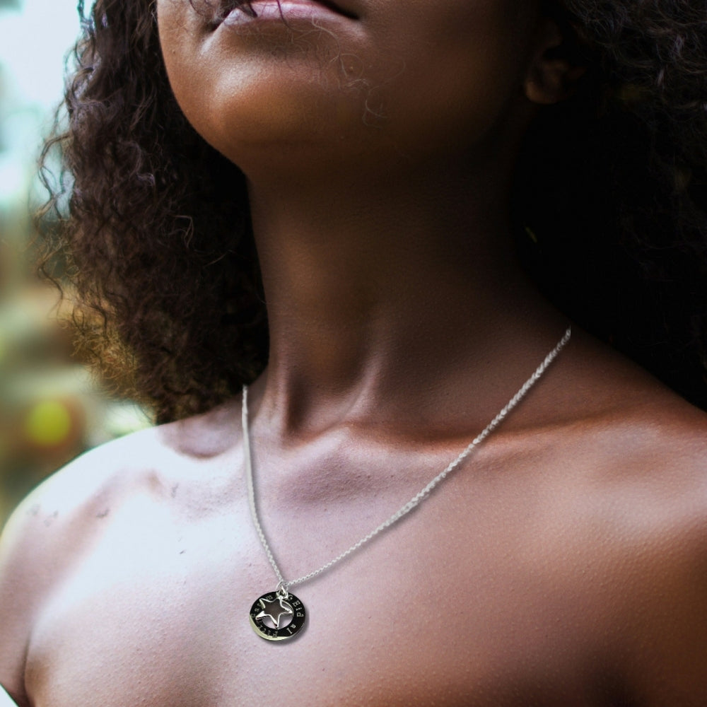 Personalised Eid Engraved Infinity Necklace & Star Charm