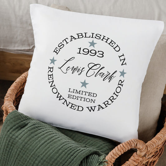 Personalised Est. Birthday Cushion