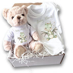 Personalised Little Dinosaur Baby Gift Hamper - Teddy & Baby Vest
