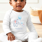 Personalised Little Elephants Babygrow | Name Vest or Bib UK