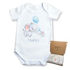 Personalised Little Elephants Babygrow | Name Vest or Bib UK