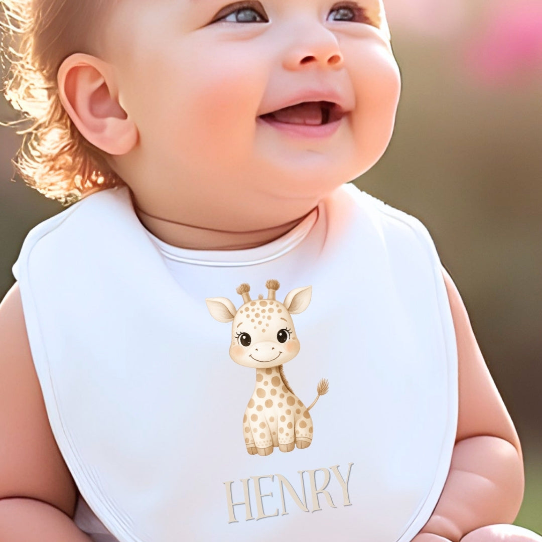 Personalised Little Giraffe Name Babygrow | Name Vest or Bib UK