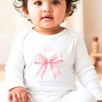Personalised Pink Bow Christening Day Babygrow | Name Vest or Bib UK