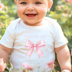 Personalised Pink Bow Christening Day Babygrow | Name Vest or Bib UK
