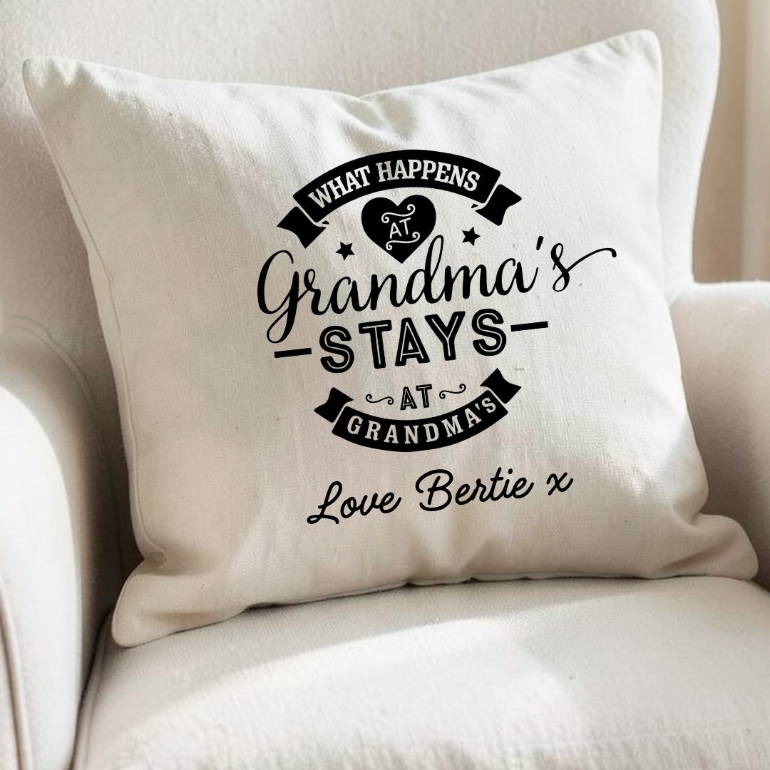 Personalised Grandma's House Funny Cushion – Birthday Gift
