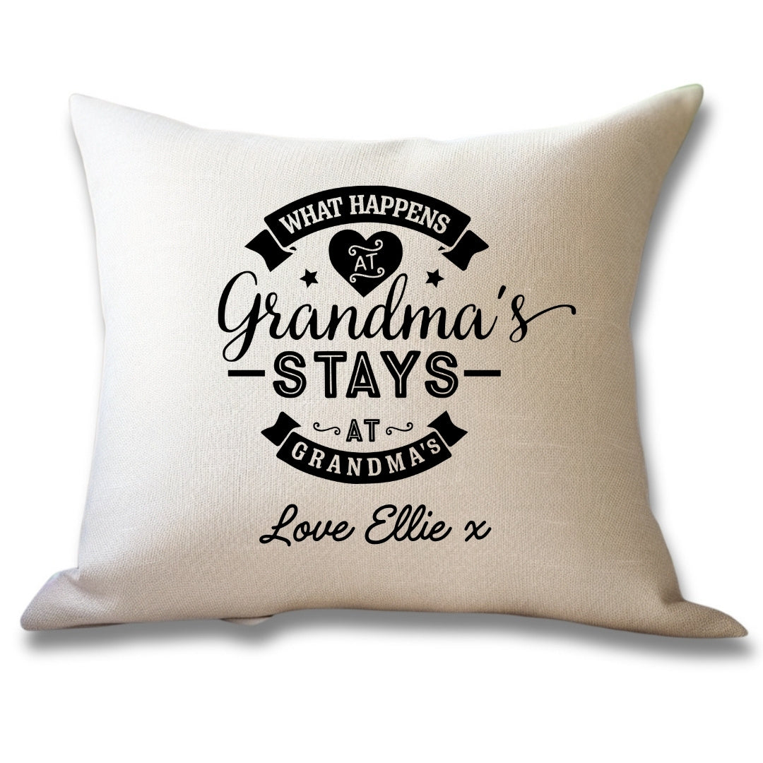 Personalised Grandma's House Funny Cushion – Birthday Gift