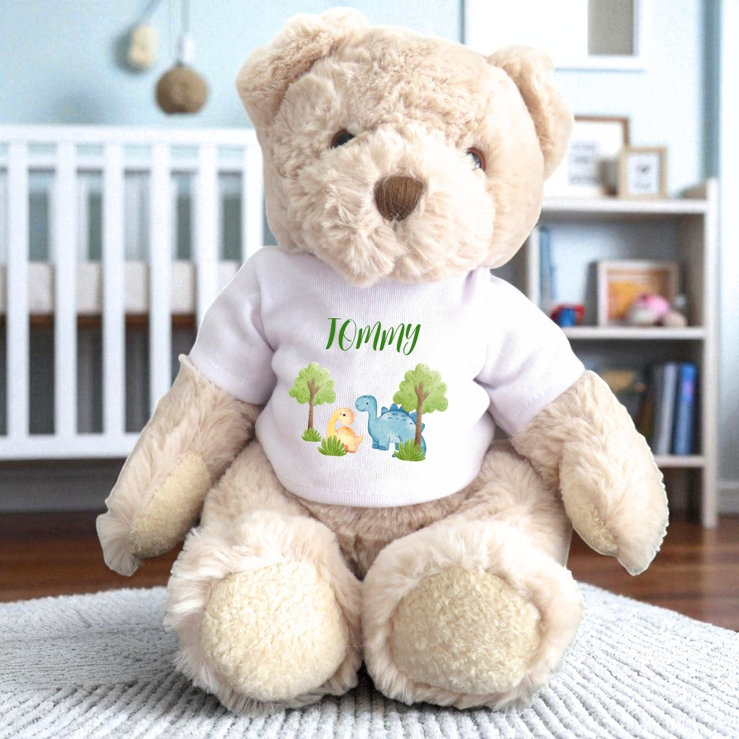Personalised Baby Dinosaurs Baby Gift Hamper - Teddy & Baby Vest