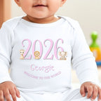 Personalised Pink Welcome to the World Baby Outfit – Bib, Vest, Baby Grow