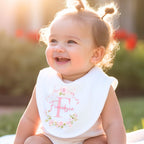 Personalised Pink Roses Baby Outfit – Bib, Vest, Baby Grow