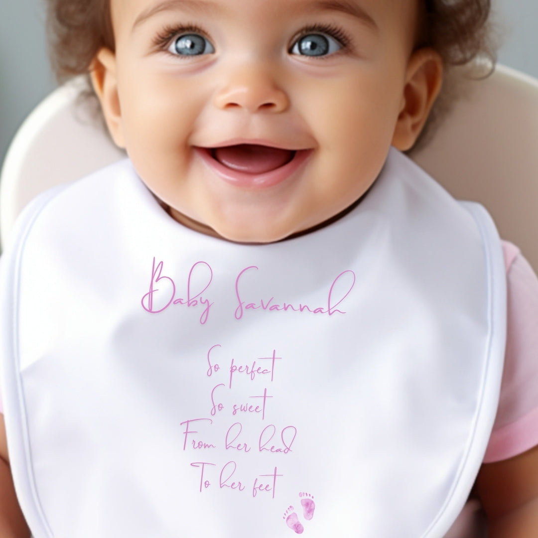 Personalised So Perfect So Sweet Baby Outfit – Bib, Vest, Baby Grow