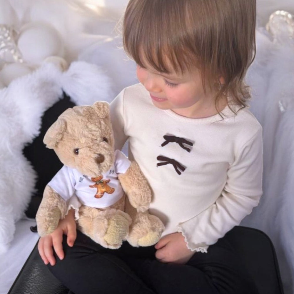 Personalised Luxury Teddy Bear Green Boys 1st Birthday T-shirt  | New Baby Boys Present