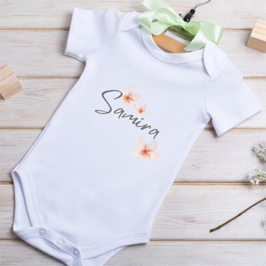 Personalised Triple Blossom Baby Vest