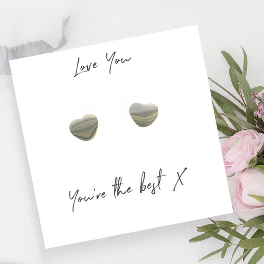 Heart Earrings on Love You Gift Card - Perfect Gift for Her