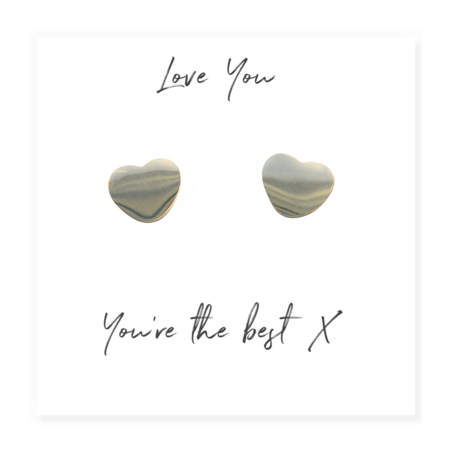 Heart Earrings on Love You Gift Card - Perfect Gift for Her