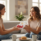 AyeDoGifts 18th birthday gift hamper with cubic zirconia stud earrings and red chocolate hearts.