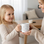 AyeDoGifts white ceramic mug with floral wreath and personalised text for Mother's Day.