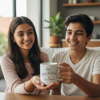 AyeDoGifts white ceramic mug with black script text 'Mum You're The Best' and a small red heart.