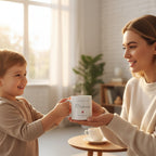 AyeDoGifts white ceramic mug with 'I Have The World's Best Mummy' text and a red heart.