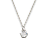 AyeDoGifts sterling silver 16-inch chain necklace with a 6mm cubic zirconia charm, perfect for 40th birthdays.