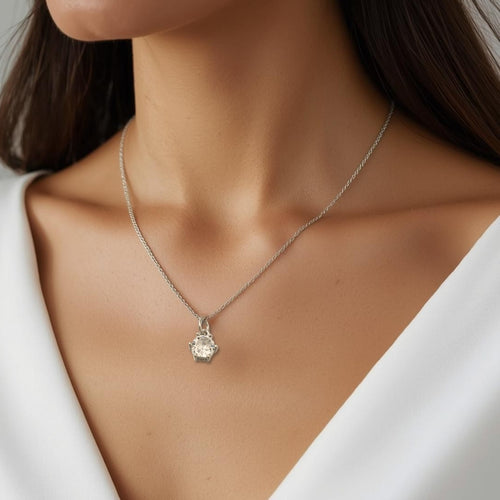 50th Birthday Cubic Zirconia Silver Necklace & Gold Balloons Mini Gift Hamper