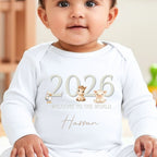 Personalised Cream Farm Animals Babygrow | Name Vest or Bib UK