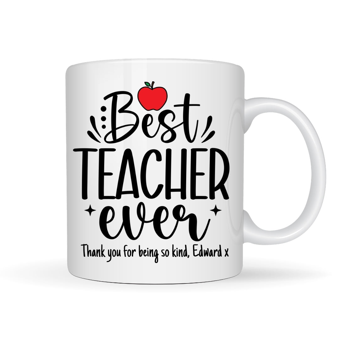 Personalised Best Teacher Ever Mug, Candle & Socks Gift Hamper | Teacher Gift